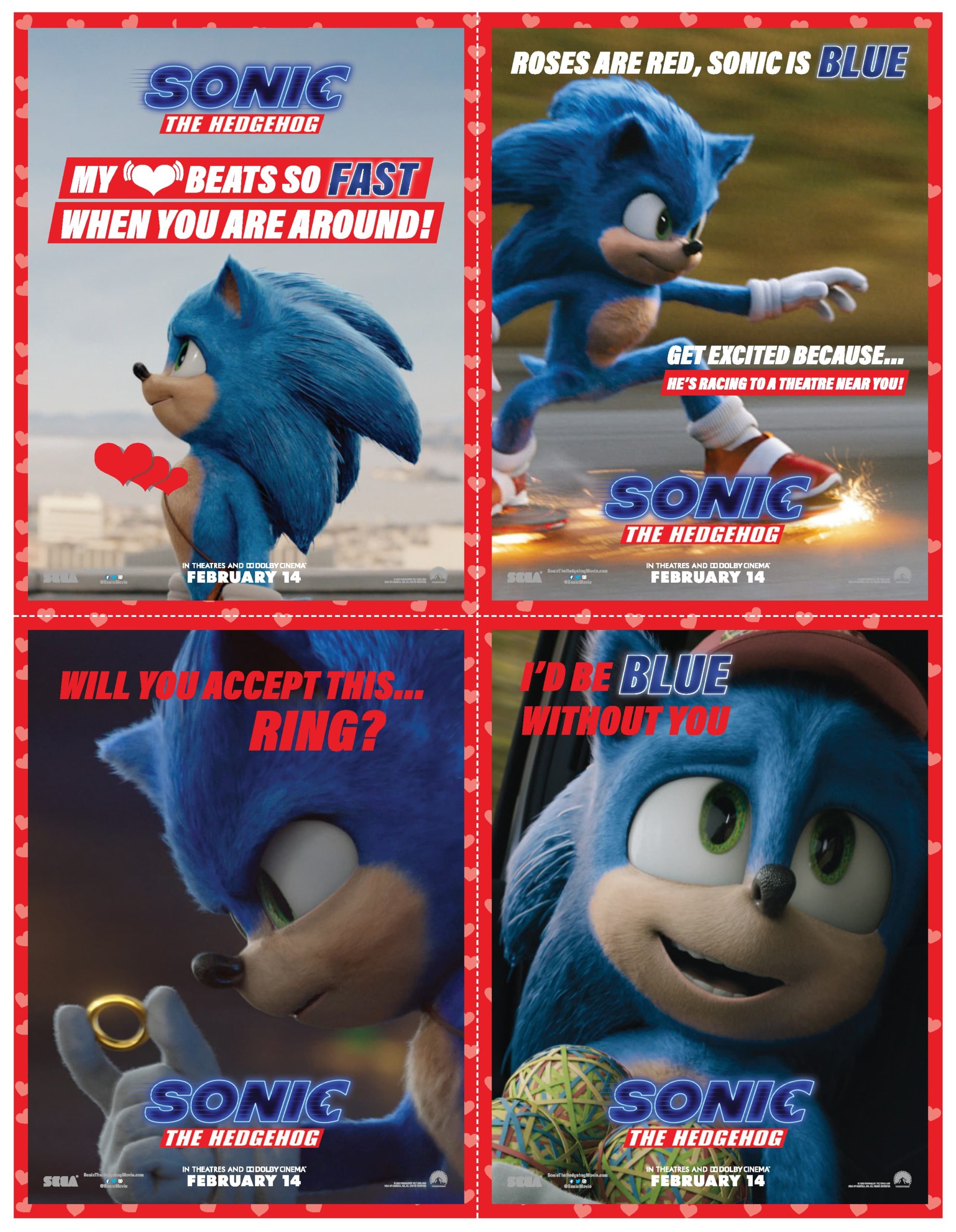 Sonic The Hedgehog Valentine Printable